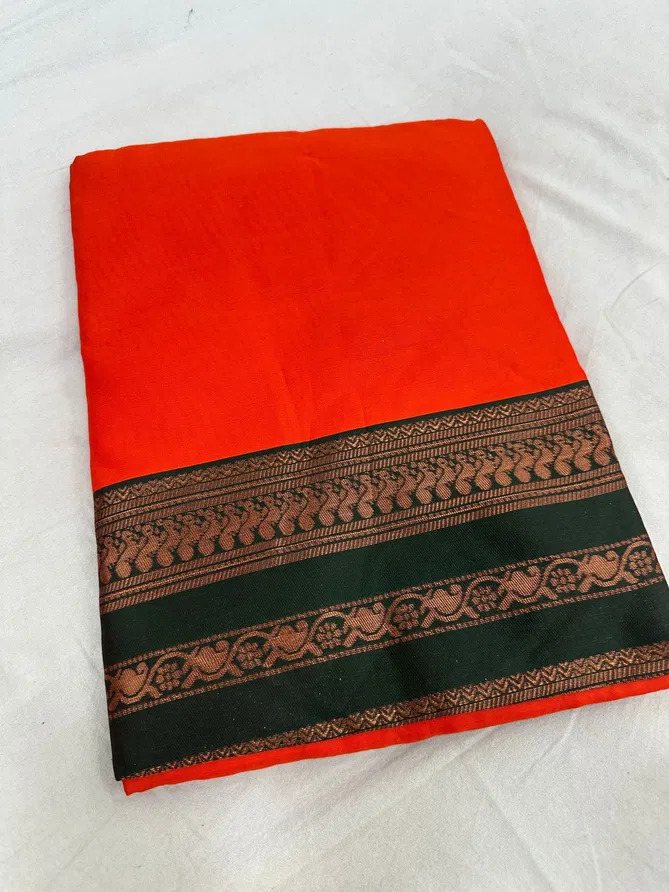 Orange Penther By Aab Art Silk Jacquard Border Saree Wholesale In India